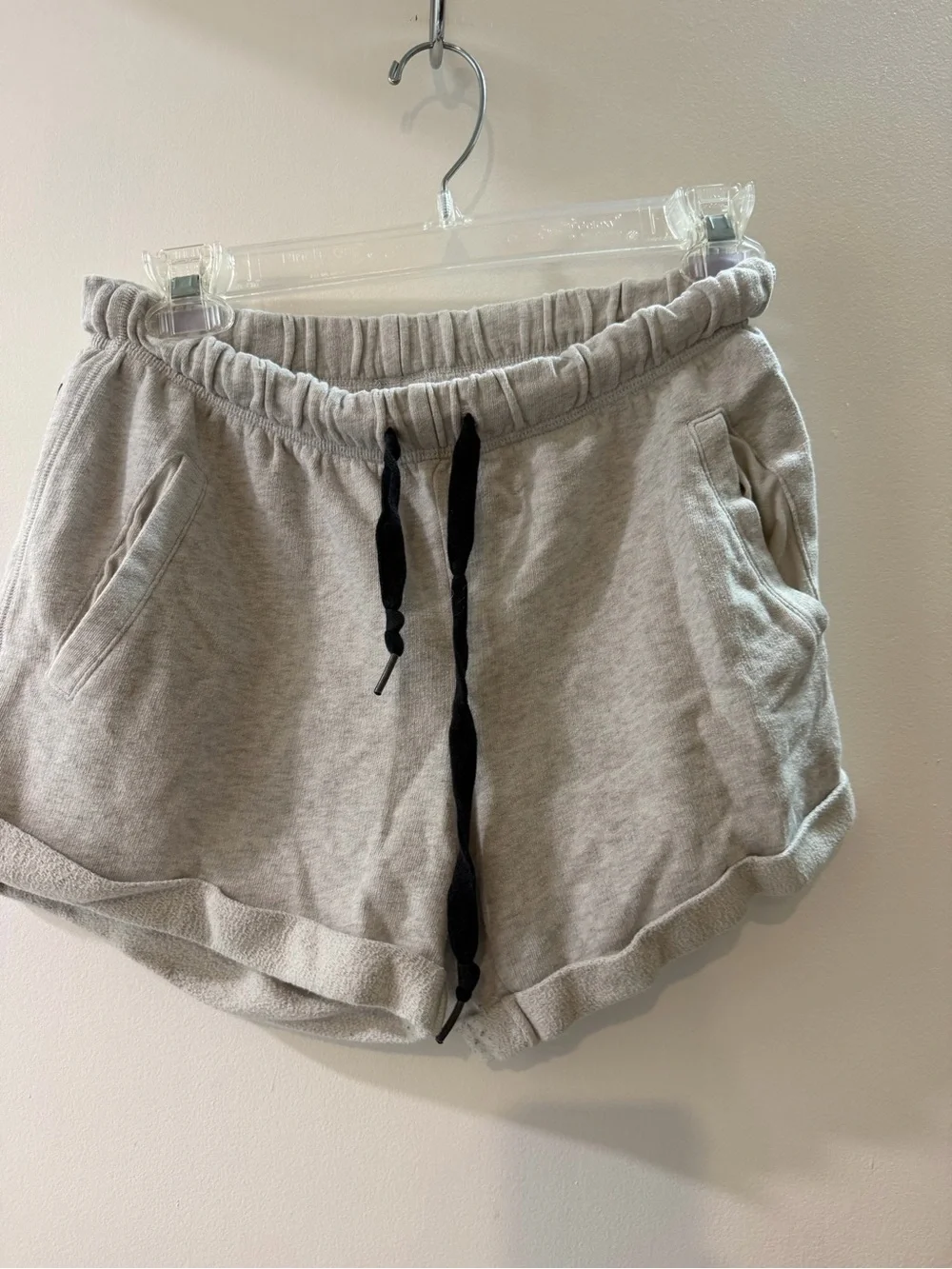 PINK Victoria's Secret Heather Gray Lounge Shorts with Black Drawstring